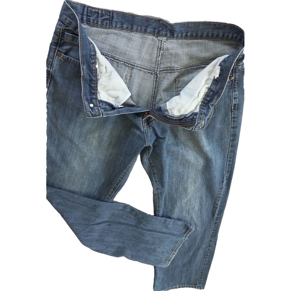 Flypaper Men's Jeans Size 34X35 Embroidered Floral Denim Blue‎